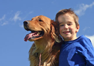 Boy with dog